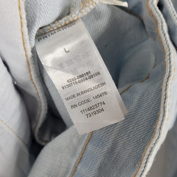 Primark Distressed Blue Denim Jean Jacket Size Large - Picture 6 of 8